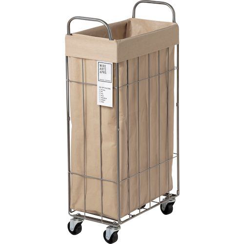 ■グリーンクロス 折りたたみ可能ランドリーバスケット キャスター付き スクエア 40L ベージュ〔品番:6300046477〕【5959090:0】[送料別途見積り][法人・事業所限定][外直送][店頭受取不可]