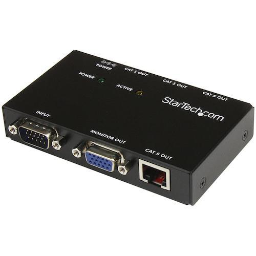 ■StarTech VGAエクステンダー/Cat5(カテゴリ5)/4ポート/最大150m延長/送信機のみ/最大4分配対応〔品番:ST1214T〕【5976358:0】[法人・事業所限定][直送元][店頭受取不可]｜ホームセンターバロー　店