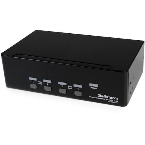 ■StarTech KVMスイッチ/4ポート/2画面/DVI/2048x1536(アナログ)1920x1200(デジタル)/CPU切替器〔品番:SV431DD2DUA〕【5976455:0】[法人・事業所限定][外直送元][店頭受取不可]