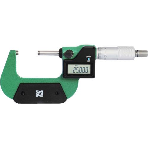 ■SK デジタル外側マイクロメータ QEM133-50 測定範囲25~50mm〔品番:QEM13350〕【5978837:0】[店頭受取不可]
