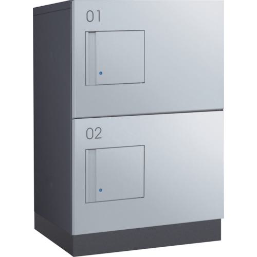 ■DAIKEN 集合住宅向け宅配ボックス 防滴仕様 プッシュ錠タイプ SSボックス&times;2 本体:ダークグレー 扉:シルバーメタリック〔品番:TBXF1SSGM〕【6035090:0】[送料別途見積り][法人・事業所限定][外直送][店頭受取不可]｜ホームセンターバロー　店