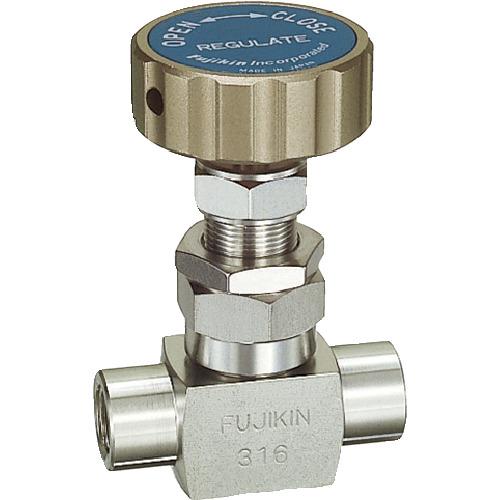 ■Fujikin SUS鋼製ニードルバルブ 4.9MPa FUE-15 FINE series PURE〔品番:FUE15B〕【6093433:0】[店頭受取不可]