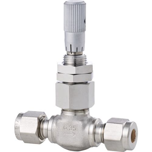 ■Fujikin 超微量調整CV値0.015 SUS鋼製ニードルバルブ 3.92MPa UN-94M-S〔品番:UN94M6.35SRV〕【6093502:0】[送料別途見積り][法人・事業所限定][外直送][店頭受取不可]｜ホームセンターバロー　店