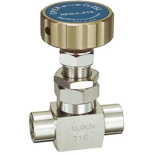 ■Fujikin SUS鋼製ニードルバルブ 4.9MPa FUN-15 FINE series PURE〔品番:FUN15A〕【6096424:0】[送料別途見積り][法人・事業所限定][外直送][店頭受取不可]