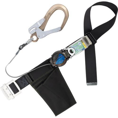 ■TSUYORON 胴ベルト型墜落制止用器具(巻取タイプ)ロック機構付き 2WAYリトラ(上ケース黒)黒 Mサイズ 幅50MM×長さ1200MM アルミ製フック〔品番:TBTRL590ALSVBLKBKMJANBP〕【6270914:0】[送料別途見積り][法人・事業所限定][掲外取寄][店頭受取不可]