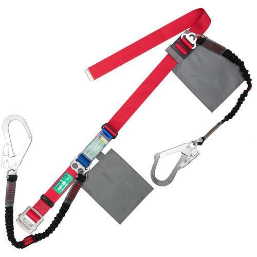 ■TSUYORON 胴ベルト型墜落制止用器具(伸縮タイプ)補助ロープ2丁掛け仕様 ノビロン+伸縮式補助ロープ(BK) 赤 LLサイズ 130KG対応型〔品番:TBNV2593NVRBKLL130KGJANBP〕【6272519:0】[送料別途見積り][法人・事業所限定][掲外取寄][店頭受取不可]