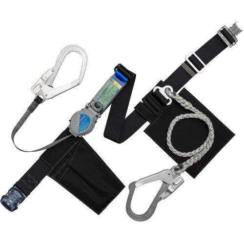 ■TSUYORON 胴ベルト型墜落制止用器具(巻取タイプ)補助ロープ2丁掛け仕様 ロック機構付き2WAYリトラ・ロープ 黒 LLサイズ 幅50MM×長さ1600MM 130KG対応型〔品番:TBTRL2OT593SBLKLL130KGJANBP〕【6272593:0】[送料別途見積り][法人・事業所限定][掲外取寄][店頭受取不可]
