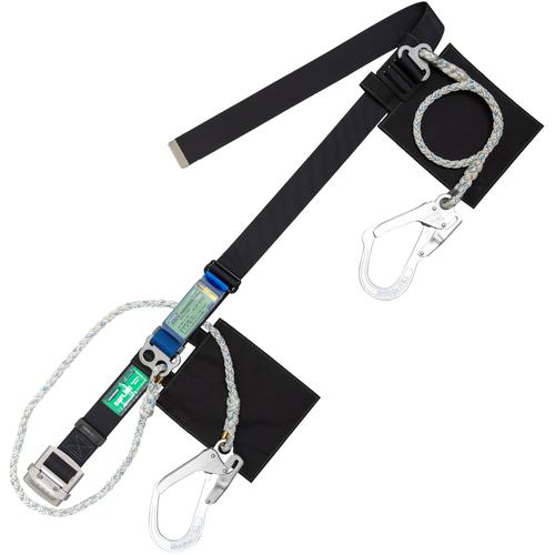 ■TSUYORON 胴ベルト型墜落制止用器具(ロープタイプ) 補助ロープ2丁掛け仕様 セフライト 黒 LLサイズ 幅50MM×1600MM 130KG対応型〔品番:TBSAF2593SBLKLL130KGJANBP〕【6272613:0】[送料別途見積り][法人・事業所限定][掲外取寄][店頭受取不可]