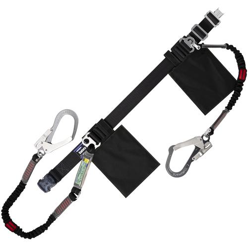 ■TSUYORON 胴ベルト型墜落制止用器具(伸縮タイプ)補助ロープ2丁掛け仕様 ノビロン+伸縮式補助ロープ(BK) 黒 Mサイズ ワンタッチバックル仕様〔品番:TBNV2OT593NVBLKBKMJANBP〕【6272624:0】[送料別途見積り][法人・事業所限定][掲外取寄][店頭受取不可]