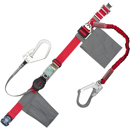 ■TSUYORON 胴ベルト型墜落制止用器具(巻取タイプ)補助ロープ2丁掛け仕様 ロック機構付きワンハンドリトラ+伸縮式補助ロープ 赤 SSサイズ 幅50MM×長さ1000MM〔品番:TBORL2OT593NVRRESSJANBP〕【6274181:0】[送料別途見積り][法人・事業所限定][掲外取寄][店頭受取不可]