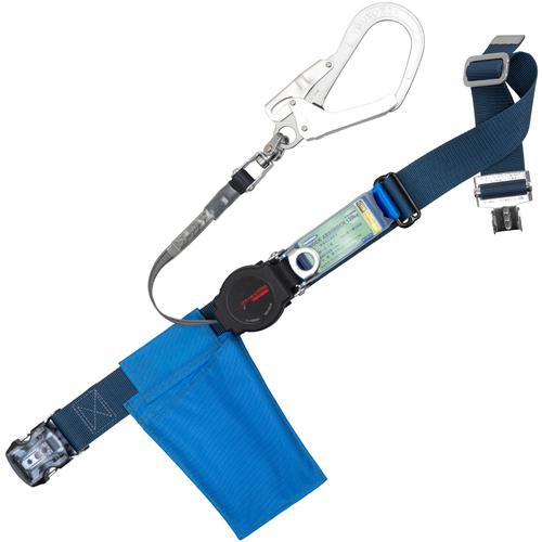 ■TSUYORON 胴ベルト型墜落制止用器具(巻取タイプ)ロック機構付き ワン・ハンドリトラ 紺 LLサイズ 幅50MM×長さ1600MM 130KG対応型〔品番:TBORLOT593SVBL2LL130KGJANBX〕【6275726:0】[送料別途見積り][法人・事業所限定][掲外取寄][店頭受取不可]