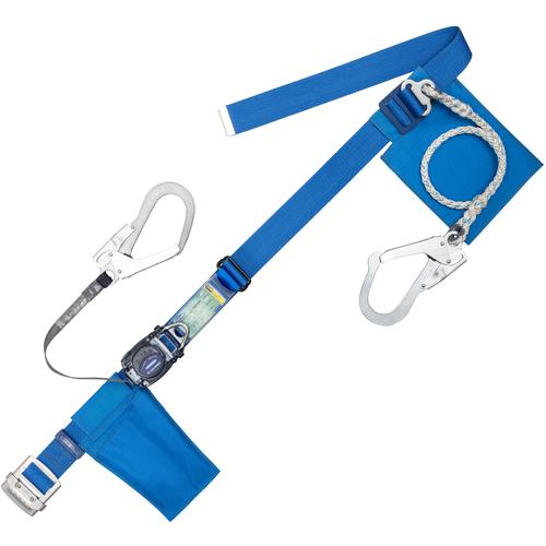 ■TSUYORON 胴ベルト型墜落制止用器具(巻取タイプ)補助ロープ2丁掛け仕様 ロック機構なしリトラ+ロープ式補助ロープ 青 LL 幅50MM×長さ1600MM 130KG対応型〔品番:TBRL2593SBL4LL130KGJANBP〕【6275729:0】[送料別途見積り][法人・事業所限定][掲外取寄][店頭受取不可]