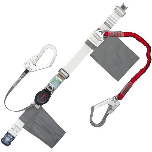 ■TSUYORON 胴ベルト型墜落制止用器具(巻取タイプ)補助ロープ2丁掛け仕様 ロック機構付きワンハンドリトラ+伸縮式補助ロープ 白 SSサイズ 幅50MM&times;長さ1000MM〔品番:TBORL2OT593NVWRESSJANBP〕【6275750:0】[送料別途見積り][法人・事業所限定][掲外取寄][店頭受取不可]｜ホームセンターバロー　店 15,246円