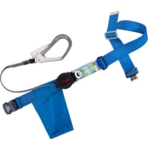 ■TSUYORON 胴ベルト型墜落制止用器具(巻取タイプ)ロック機構付き ワン・ハンドリトラ 青 LLサイズ 幅50MM×長さ1600MM 130KG対応型〔品番:TBORLOT593BL4LL130KGJANBX〕【6275764:0】[送料別途見積り][法人・事業所限定][掲外取寄][店頭受取不可]
