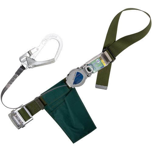 ■TSUYORON 胴ベルト型墜落制止用器具(巻取タイプ)ロック機構付き 2WAYリトラ 深緑 Mサイズ 幅50MM×長さ1200MM〔品番:TBTRN599ODMJANBP〕【6285150:0】[送料別途見積り][法人・事業所限定][掲外取寄][店頭受取不可]