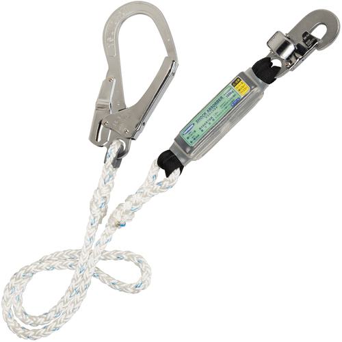 ■TSUYORON 胴ベルト型墜落制止用器具用ランヤード(ロープタイプ)八つ打ちロープ ショックアブソーバ+フックFS-25・フックFS-90〔品番:TBL90CJANBP〕【6285159:0】[送料別途見積り][法人・事業所限定][掲外取寄][店頭受取不可]