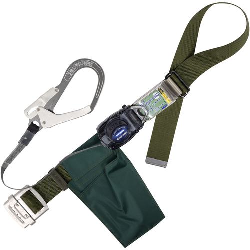 ■TSUYORON 胴ベルト型墜落制止用器具(巻取タイプ)ロック機構なし リトライト 深緑 Lサイズ 幅50MM×長さ1400MM〔品番:TBRL593ODLJANBP〕【6286700:0】[送料別途見積り][法人・事業所限定][掲外取寄][店頭受取不可]
