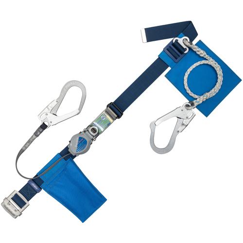 ■TSUYORON 胴ベルト型墜落制止用器具(巻取タイプ)補助ロープ2丁掛け仕様 ロック機構付き2WAYリトラ+ロープ式補助ロープ 紺 Mサイズ 幅50MM×長さ1200MM〔品番:TBTRL2593SBL2MJANBX〕【6291449:0】[送料別途見積り][法人・事業所限定][掲外取寄][店頭受取不可]
