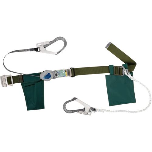 ■TSUYORON 胴ベルト型墜落制止用器具(巻取タイプ)補助ロープ2丁掛け仕様 ロック機構付き2WAYリトラ+ロープ式補助ロープ 深緑 Mサイズ 幅50MM×長さ1200MM〔品番:TBTRL2593SODMJANBX〕【6291450:0】[送料別途見積り][法人・事業所限定][掲外取寄][店頭受取不可] 12,206円