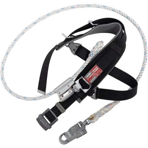 ■TSUYORON ワークポジショニング用器具 柱上安全帯 TD-27RH 黒 Mサイズ ロープ上側通過タイプ 尻掛けベルト付き〔品番:WPTD27RHBLKMJANBX〕【6292987:0】[送料別途見積り][法人・事業所限定][掲外取寄][店頭受取不可]