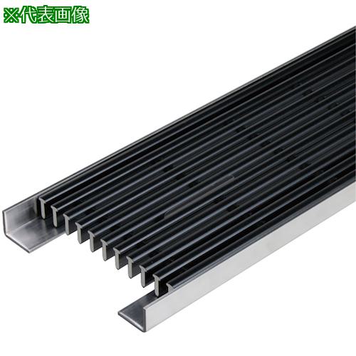 ■カネソウ 樹脂製グレーチング 縦目タイプ 屋内用 把手付 ブラック〔品番:PVA14020BLACKTOTTETSUKI〕【6293680:0】[法人・事業所限定][外直送元][店頭受取不可]｜ホームセンターバロー　店