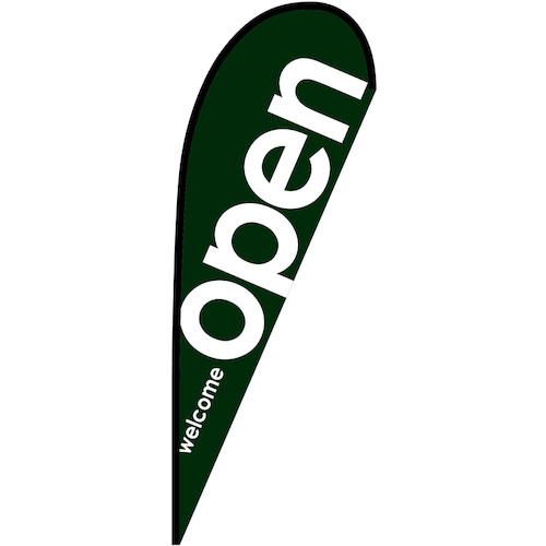 ■グリーンクロス のぼり Pバナー大 open 緑 No.64310 W1250&times;H3300〔品番:6300048938〕【6296118:0】[送料別途見積り][法人・事業所限定][外直送][店頭受取不可]｜ホームセンターバロー　店