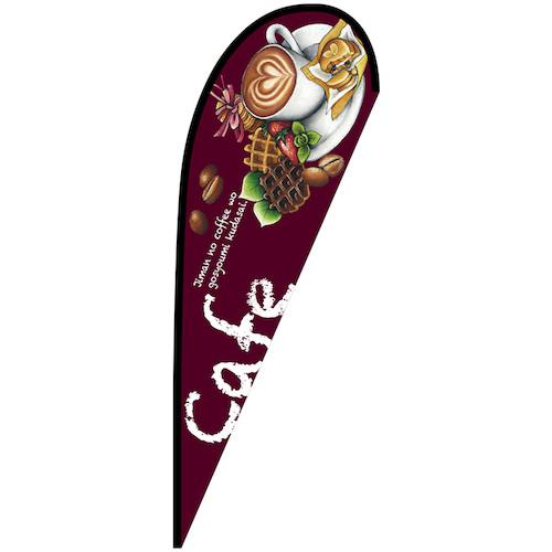 ■グリーンクロス のぼり Pバナー大 Cafe 紫 No.67112 W1250×H3300〔品番:6300048846〕【6296318:0】[送料別途見積り][法人・事業所限定][外直送][店頭受取不可]