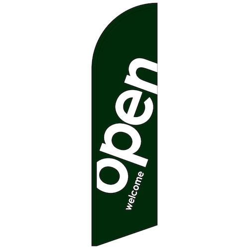 ■グリーンクロス のぼり セイルバナー大 open 緑 No.69263 W900×H3320〔品番:6300048488〕【6296520:0】[送料別途見積り][法人・事業所限定][外直送][店頭受取不可]