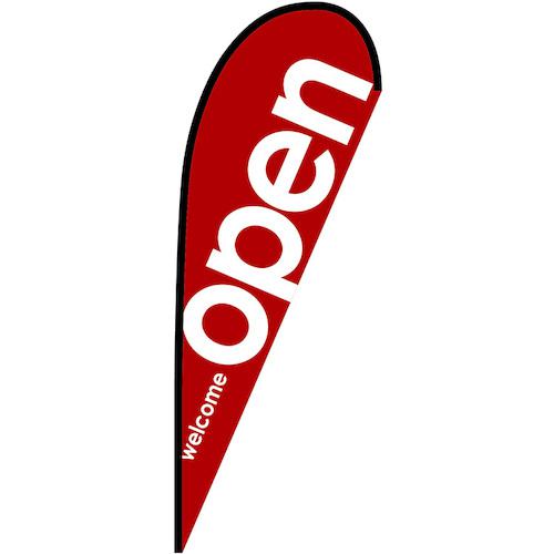 ■グリーンクロス のぼり Pバナー大 open 赤 No.64308 W1250&times;H3300〔品番:6300048937〕【6296779:0】[送料別途見積り][法人・事業所限定][外直送][店頭受取不可]｜ホームセンターバロー　店
