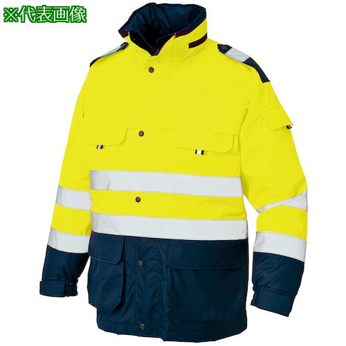 ■アイトス 高視認性防水防寒コートAZ8960 イエロー×ネイビー M〔品番:AZ8960019M〕【6297103:0】[送料別途見積り][掲外取寄][店頭受取不可]
