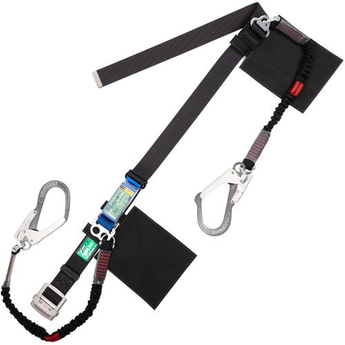 ■TSUYORON 胴ベルト型墜落制止用器具(伸縮タイプ)補助ロープ2丁掛け仕様 ノビロン+伸縮式補助ロープ(BK) 黒 LLサイズ 130KG対応型〔品番:TBNV2593NVBLKBKLL130KGBP〕【6297171:0】[送料別途見積り][法人・事業所限定][掲外取寄][店頭受取不可]