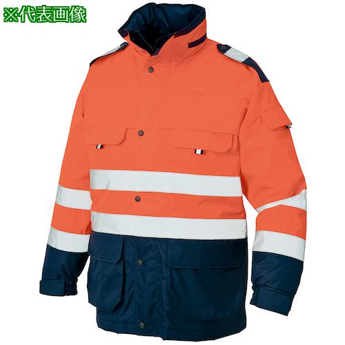 ■アイトス 高視認性防水防寒コートAZ8960 オレンジ×ネイビー M〔品番:AZ8960063M〕【6297272:0】[送料別途見積り][掲外取寄][店頭受取不可]