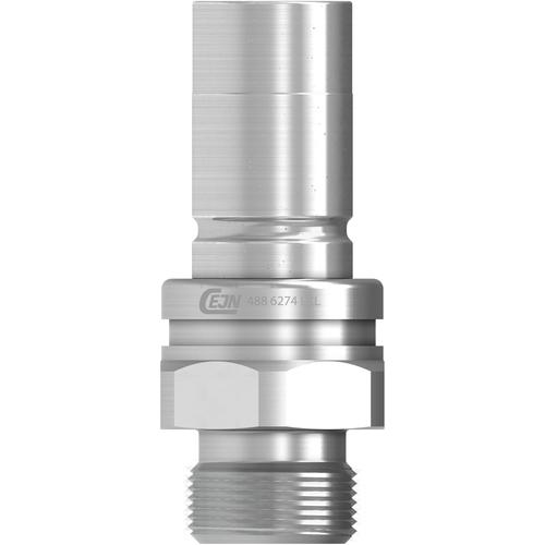 ■CEJN ウルトラフローニップル(プラグ)呼径8mm ステンレス製 G3/8オネジ EPDM〔品番:104886274〕【6340942:0】[送料別途見積り][法人・事業所限定][掲外取寄][店頭受取不可]