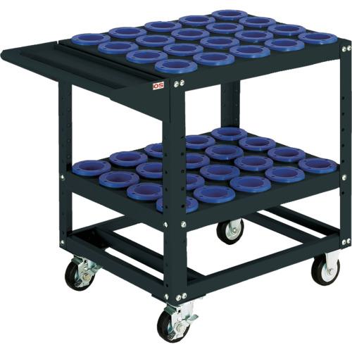 ■OS ツーリングワゴン 棚2段タイプ(ブラック)間口693mm 奥行550mm 高さ790mm HSK100A・NC5-100用〔品番:WD1040B〕【6345782:0】[法人・事業所限定][直送元][店頭受取不可]