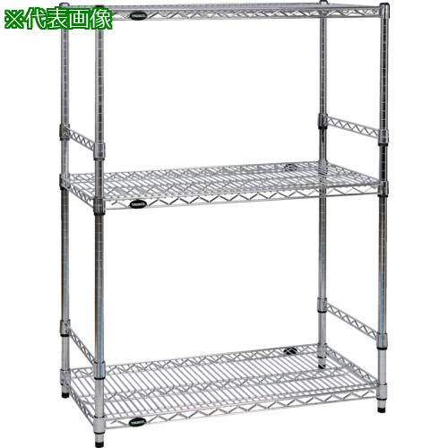■TRUSCO ステンレス製メッシュラック W605XD457XH1228 3段 サイドバー付〔品番:TSMSDB4243〕【6504014:0】[店頭受取不可]