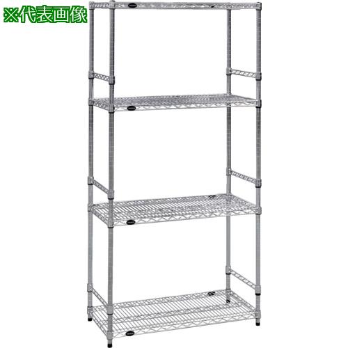 ■TRUSCO スチール製メッシュラック W1205XD457XH1838 4段 サイドバー付〔品番:TMESDB6444〕【6527804:0】[店頭受取不可]