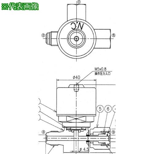 ■Fujikin SUS鋼製自動3方ダイレクトダイヤフラムバルブ_1MPa_FPR-NDTB〔品番:FPRNDTB716.353〕【6536725:0】[送料別途見積り][法人・事業所限定][外直送][店頭受取不可]｜ホームセンターバロー　店