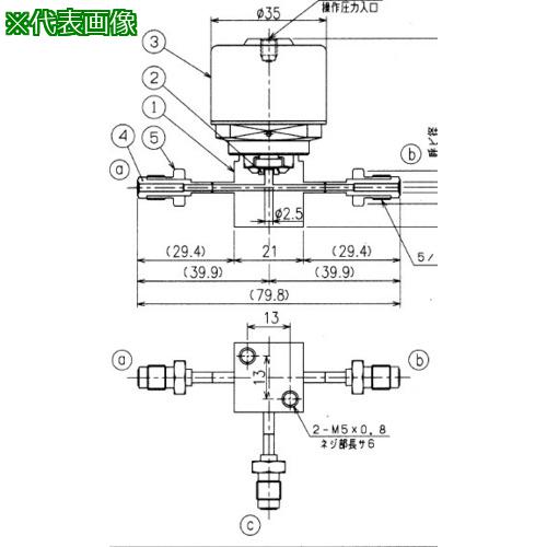 ■Fujikin SUS鋼製自動3方ダイレクトダイヤフラムバルブ_1MPa_FPR-NSDTB-71〔品番:FPRNSDTB713.24316LPPA〕【6536756:0】[送料別途見積り][法人・事業所限定][外直送][店頭受取不可]