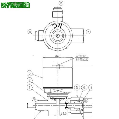 ■Fujikin SUS鋼製自動3方ダイレクトダイヤフラムバルブ_1MPa_FPR-NDTB〔品番:FPRNDTB716.35〕【6536813:0】[送料別途見積り][法人・事業所限定][外直送][店頭受取不可]