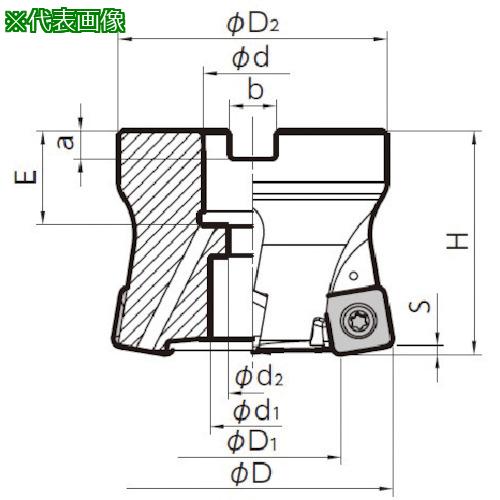 ■京セラ 高送りカッタ MFH Harrier フェースミル(SOMT14タイプ)インチ仕様 刃径100mm 刃数7枚 全長63mm〔品番:MFH100R147T〕【6546722:0】[店頭受取不可]