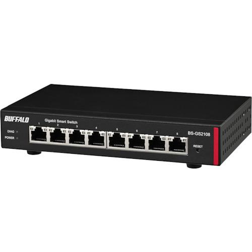■BUFFALO 法人向け レイヤー2 Giga スマートスイッチ〔品番:BSGS2108〕【6549686:0】[送料別途見積り][掲外取寄][店頭受取不可] 16,940円