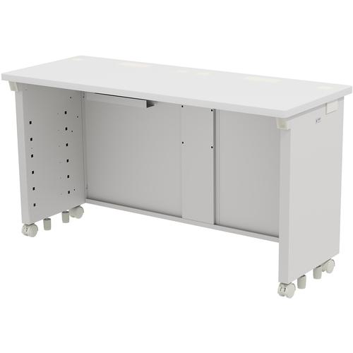 ■SANWA eデスク(ホワイト)W1300×D500×H700〔品番:EDSK13050W〕【6554238:0】[送料別途見積り][法人・事業所限定][外直送][店頭受取不可]