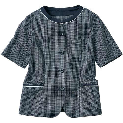 ■GROW 事務服 オーバーブラウス 半袖 レディース 制服 ネイビー 15〔品番:GOBL2406K215〕【6566514:0】[送料別途見積り][掲外取寄][店頭受取不可]｜ホームセンターバロー　店