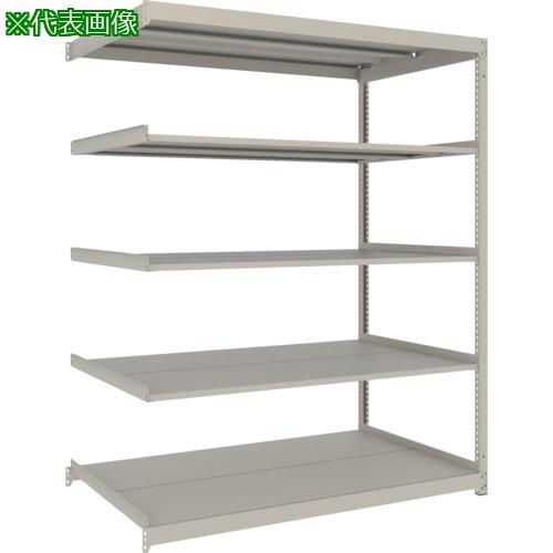 ■TRUSCO スチールラック 薄板ラック(棚板分割タイプ、耐荷重100Kg)1800×595×H1800 5段連結 ネオグレー〔品番:UL6665B〕【6577088:0】[店頭受取不可]