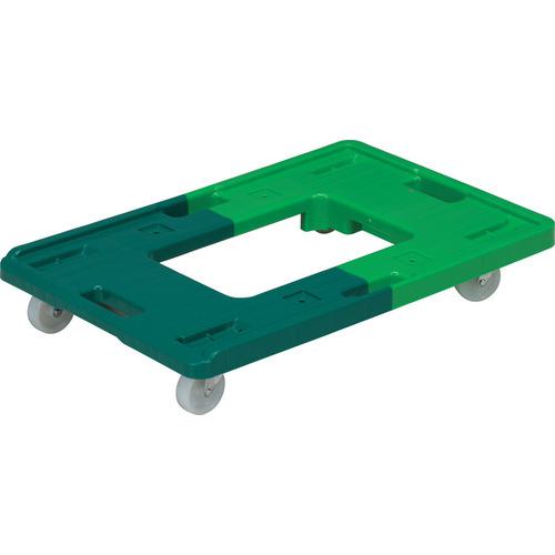 ■サンコー 折りたたみコンテナー用台車 802432 サンキャリー6339 グリーン/グリーン(ゴム車)〔品番:80243202GR609GR608〕【6586125:0】[送料別途見積り][法人・事業所限定][外直送][店頭受取不可]｜ホームセンターバロー　店