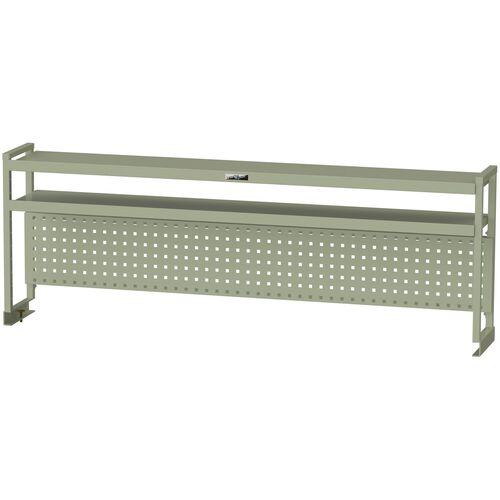 ■ヤマテック ワークテーブル架台 棚板2段+パンチングパネルタイプ 天板W1800用〔品番:WKP21800NG〕【6587767:0】[法人・事業所限定][外直送元][店頭受取不可]