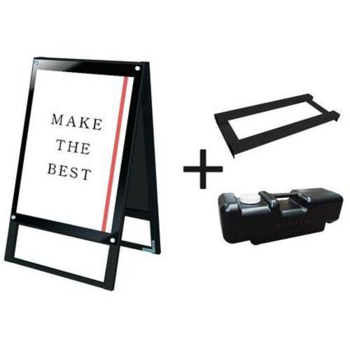 ■TOKISEI ブラックポスター用スタンド看板 B2両面ブラック ウエイトアーム・水タンクセット〔品番:BPSSKB2RB3SET〕【6620633:0】[送料別途見積り][法人・事業所限定][外直送][店頭受取不可]