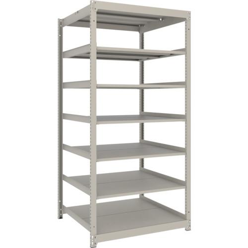 ■TRUSCO スチールラック 薄板ラック(棚板分割タイプ、耐荷重100Kg)900×875×H1800 7段単体 ネオグレー〔品番:UL6397〕【6625019:0】[店頭受取不可]