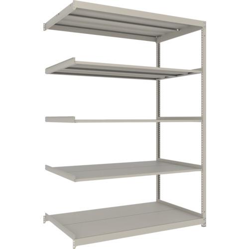 ■TRUSCO スチールラック 薄板ラック(棚板分割タイプ、耐荷重100Kg)1500&times;875&times;H2100 5段連結 ネオグレー〔品番:UL7595B〕【6625048:0】[店頭受取不可]｜ホームセンターバロー　店