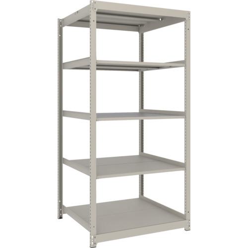 ■TRUSCO スチールラック 薄板ラック(棚板分割タイプ、耐荷重100Kg)900×875×H1800 5段単体 ネオグレー〔品番:UL6395〕【6625056:0】[店頭受取不可]